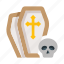 coffin, skull, casket, death, rip, cemetery 