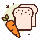 carrot, bread, food, restaurant, vegan