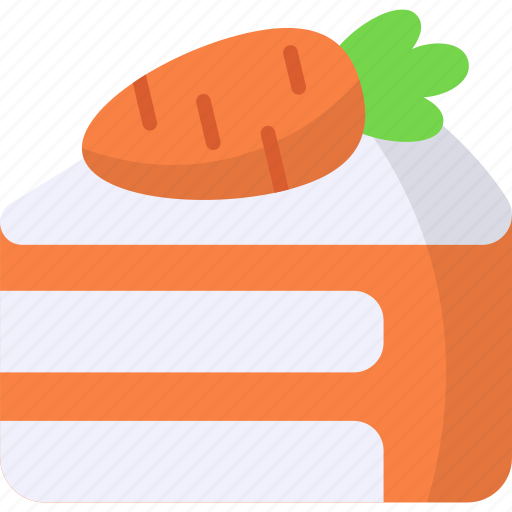 Carrot cake, piece of cake, cake slice, dessert, pastry, sweet icon - Download on Iconfinder