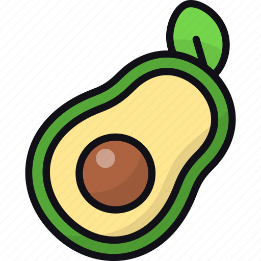 Avocado, fruit slice, healthy food, vegetarian, diet, vegan icon - Download on Iconfinder