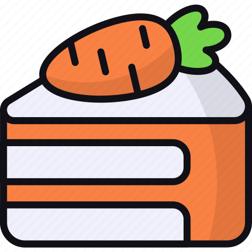Carrot cake, piece of cake, cake slice, dessert, pastry, sweet icon - Download on Iconfinder