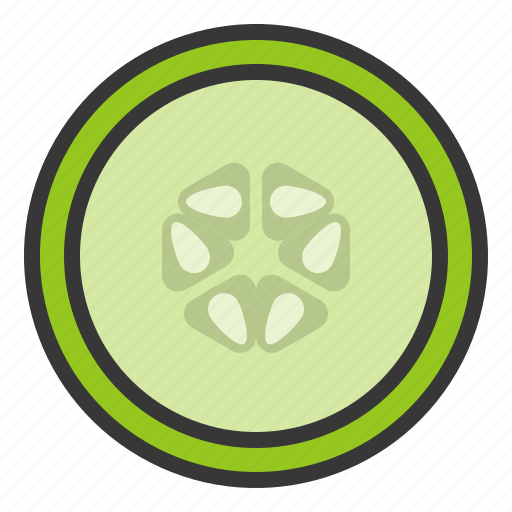 Cucumber slice, food, healthy, vegan, vegetable, vegetarian icon - Download on Iconfinder