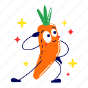 carrot, vegetable, vegetarian, food, fresh, farming, organic, cute, sticker
