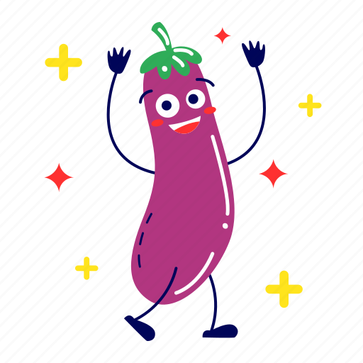 Eggplant, aubergine, vegetable, vegetarian, food, fresh, farming sticker - Download on Iconfinder