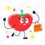 tomato, vegetable, vegetarian, food, fresh, farming, organic, cute, sticker 