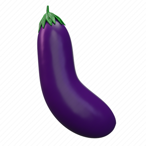 Eggplant, food, fresh, vegetable, vegetarian, healthy 3D illustration - Download on Iconfinder