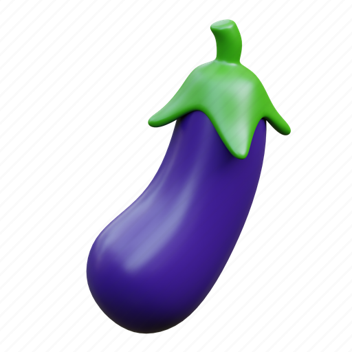 Eggplant, vegetable, vitamin, grocery, healthy 3D illustration - Download on Iconfinder