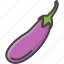 eggplant, filled, food, outline, vegetable, vegetables 