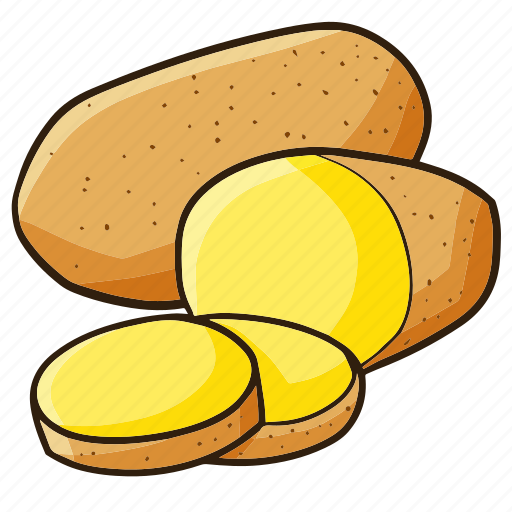 Potatoes, sliced, vegetarian, food, vegetable, cooking icon - Download on Iconfinder