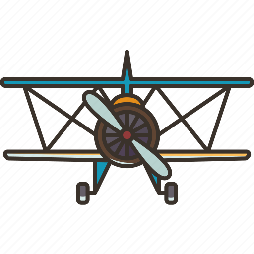 Biplane, propeller, airplane, aviation, vintage icon - Download on Iconfinder