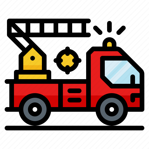 Emergency, fire, firetruck, ladder, rescue, truck icon - Download on Iconfinder