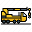 construction, crane, lifting, truck, vehicle