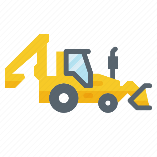 Backhoe, bulldozerp, construction, loader, vehicle icon - Download on Iconfinder
