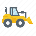 bulldozer, construction, tractor, vehicle