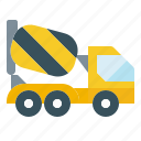 concrete, construction, mixer, truck, vehicle