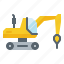 construction, drill, excavator, machine, machinery 