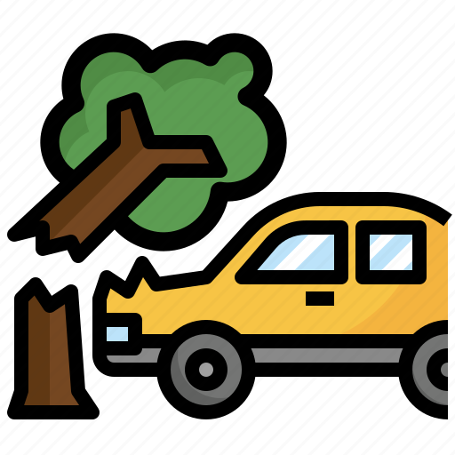 Tree, on, car, accident, insurance, accidentally icon - Download on Iconfinder