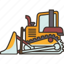 bulldozer, excavation, machinery, construction, industrial