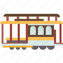 cable, car, tram, trolley, travel