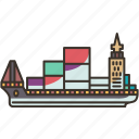 container, ship, cargo, vessel, exportation