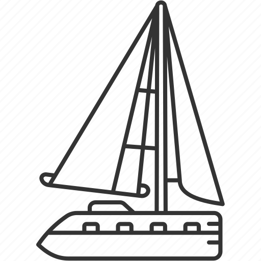 Catamaran, sailboat, cruise, yacht, vacation icon - Download on Iconfinder