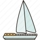 sailboat, boat, nautical, ocean, journey