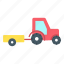 trailer, tractor, transport, vehicle 