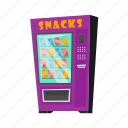 snack, vending, machine, flat, icon, technology, service, equipment, automated
