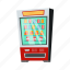 sweets, drinks, vending, machine, flat, icon, technology, service, equipment 