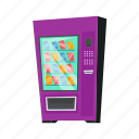 sweets, vending, machine, flat, icon, technology, service, equipment, automated