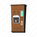 coffee, vending, machine, flat, icon, technology, service, equipment, automated