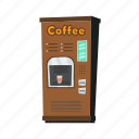 vending, coffee, machine, flat, icon, technology, service, equipment, automated