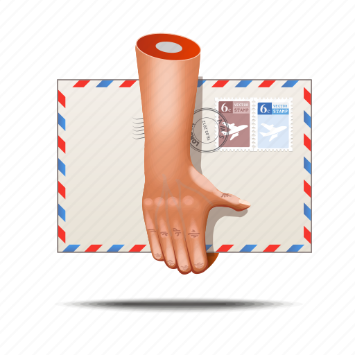 Envelope, fingers, hands, post, postage stamp, postman icon - Download on Iconfinder