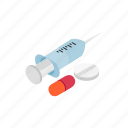 blog, health, injection, isometric, pill, syringe, vaccination