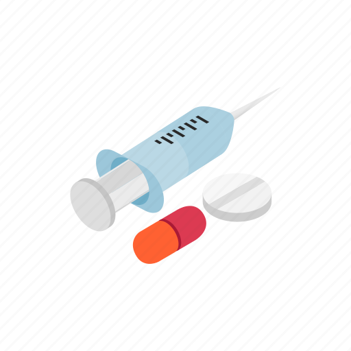 Blog, health, injection, isometric, pill, syringe, vaccination icon - Download on Iconfinder