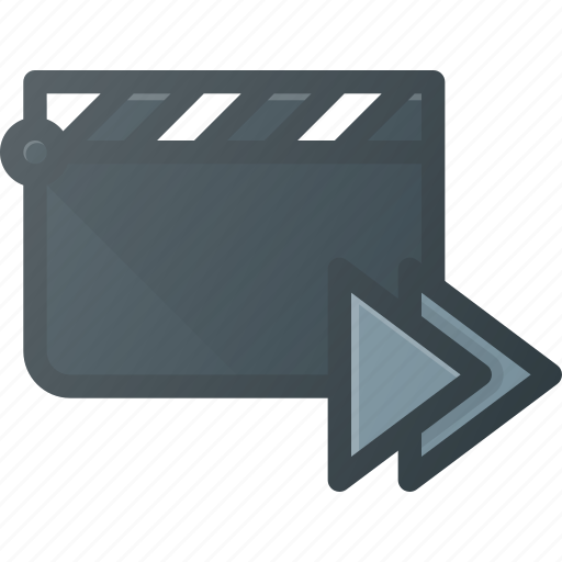 Clapper, clip, cut, forward, movie icon - Download on Iconfinder