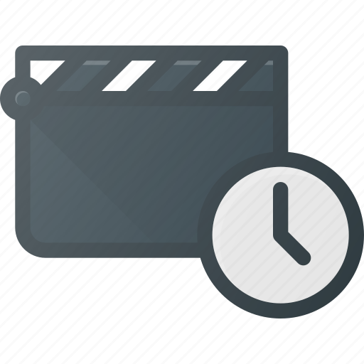 Clapper, clip, cut, duration, movie, time, timer icon - Download on Iconfinder