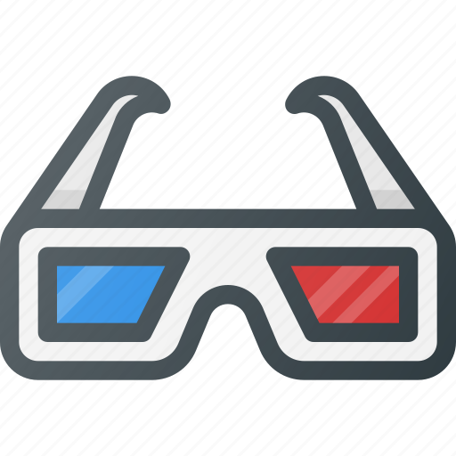 Cinema, film, glasses, movie, treedimension icon - Download on Iconfinder