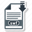 document, extension, folder, paper, swf 