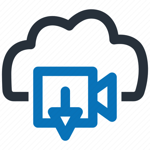 Download, video, cloud, weather, down icon - Download on Iconfinder