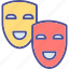 carnival, comedy symbol, movie masks, theater masks, theatrical mask 