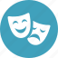comedy, drama, entertainment, happy, masks, performance, theater 