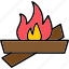bonfire, campfire, camping, fire, flame, hot, icon 
