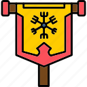 flag, iking, ancient, drink, culture, bat, cup, icon