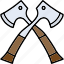 hatchet, lumberjack, woodcutter, firefighting, axes, firefighter, axe, icon 