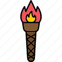 torch, mushle, fire, flame, viking, icon