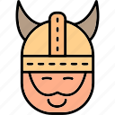 viking, barbarian, beard, fantasy, helmet, man, warrior, icon