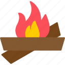 bonfire, campfire, camping, fire, flame, hot, icon