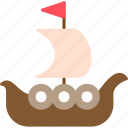 ship, antique, fancy, game, medieval, shallop, viking, icon