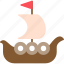 ship, antique, fancy, game, medieval, shallop, viking, icon 